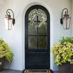 Egolot 22Inch Artificial Eucalyptus Berry Wreath Green Leaf Eucalyptus Wreaths Spring Summer Wreath for Front Door Window Hanging Wall Party Decoratio Ornaments ns 22in - Wineglass Centerpiece Artistic