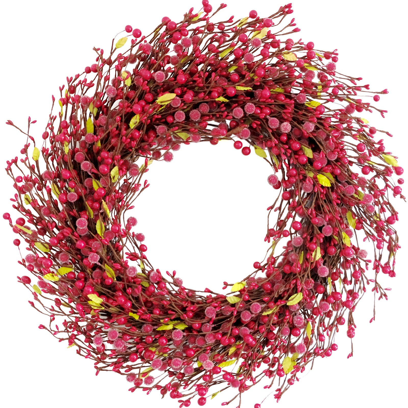 24 Inch Red Berry Wreath for Winter and Christmas Home Decoration