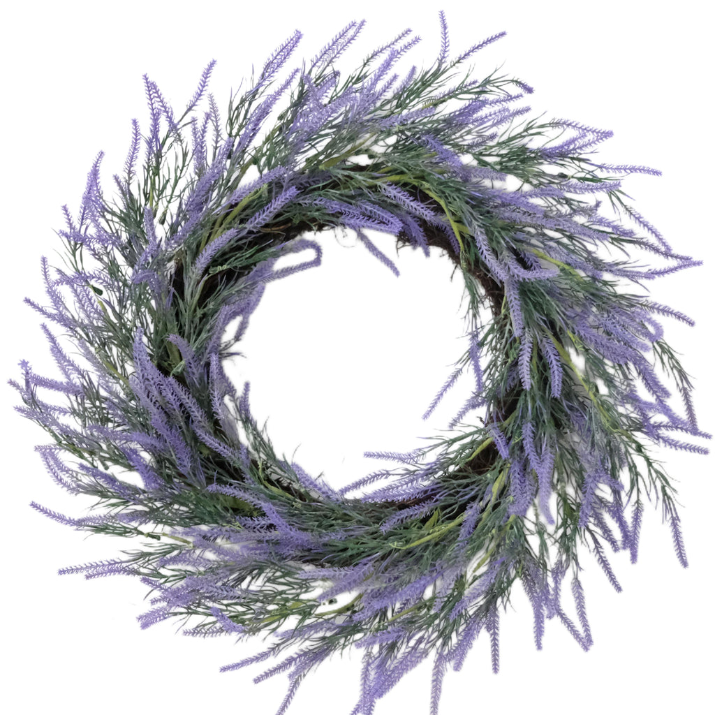 Egolot 20" Soft Touch Lavender Wreath for Front Door Spring Summer Purple Flower Indoor Outdoor Rustic Farmhouse Winter All Seasons Home Decor