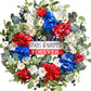 20 Inch Patriotic Red White Blue Flowers Wreath for Front Door, Forth of July Hydrangea Daisy Flower Wreath for Indoor and Outdoor, Memorial Day Independence Day Wreath