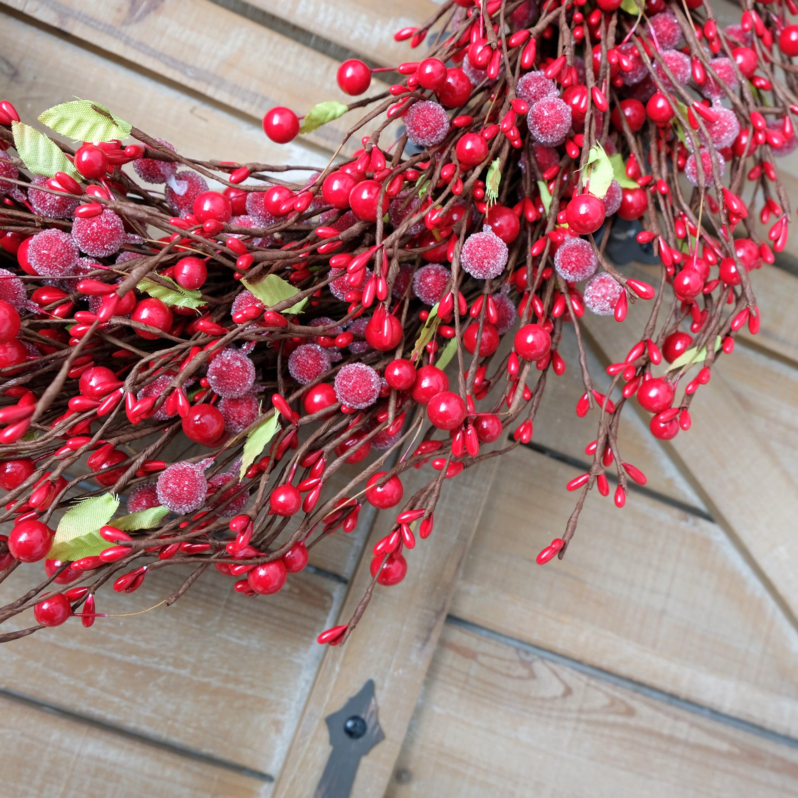 24 Inch Red Berry Wreath for Winter and Christmas Home Decoration