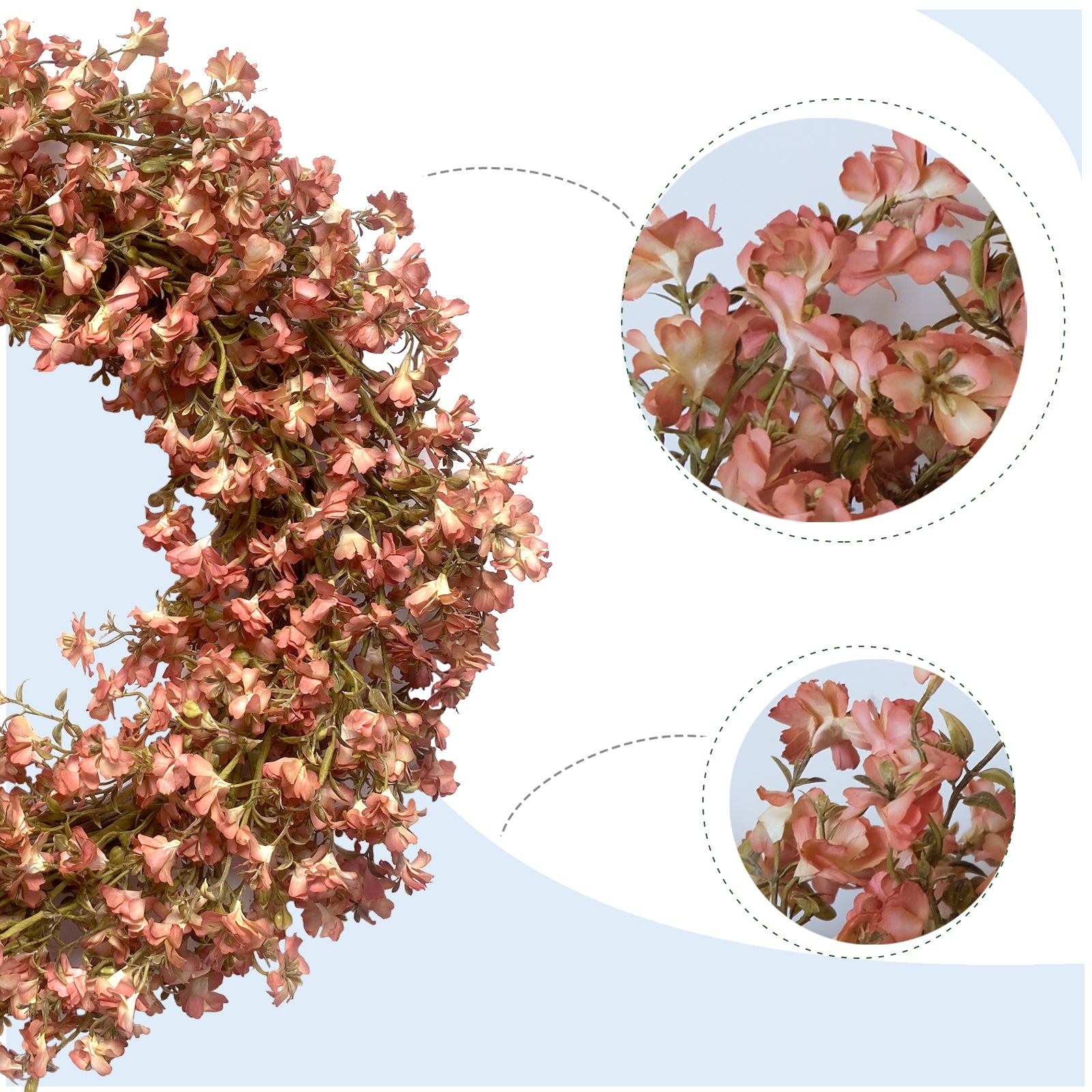 Fall Orange Forsythia Wreath for Front Door, 22 Inch Autumn Floral Door Wreath Indoor and Outdoor,Seasonal Festival Flower Wreath for Home Decor