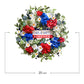 20 Inch Patriotic Red White Blue Flowers Wreath for Front Door, Forth of July Hydrangea Daisy Flower Wreath for Indoor and Outdoor, Memorial Day Independence Day Wreath