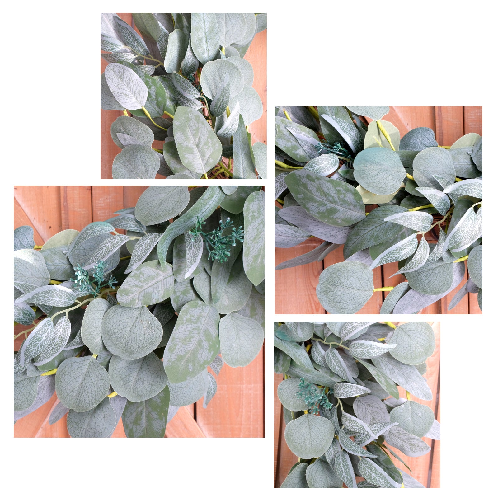 24 Inch Everyday Seeded Eucalyptus Leaves for Front Door, Dollar Eucalyptus Leaves for Wedding Decor Indoor and Outdoor Home Decor, Spring Summer Greenery Leaves Wreath for Wall