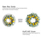 22 Inch Yellow Lemon Spring Summer Wreath for Front Door, Lamb Ears Leaves with Artificial Lemon Door Wreath, Green Leaves Lemon Wreath for Indoor and Outdoor