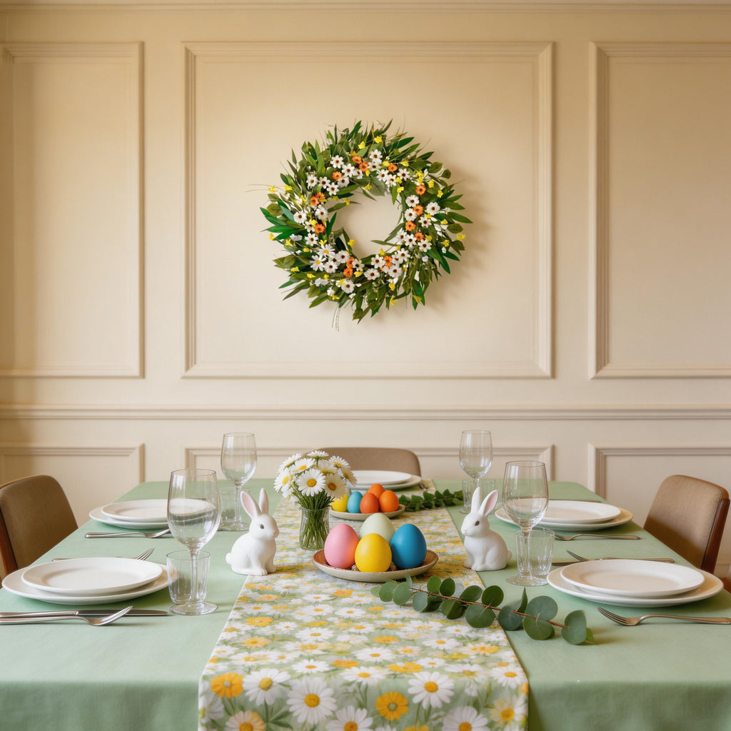 Egolot 24 Inch Greenery Wreath Eucalyptus Olive Leaves All Year Round Front Door Wall Home Decor with Vibrant Spring & Summer Floral Accents