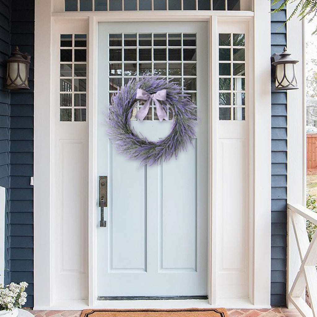 Egolot 24 Inch Spring Summer Large Wreaths for Front Door Elegant Purple Lavender Wreath Ultra-Full 3D Handcrafted Design Year-Round Home Decoration