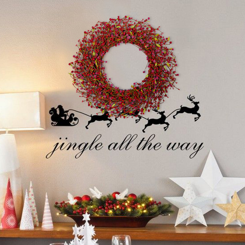 24 Inch Red Berry Wreath for Winter and Christmas Home Decoration