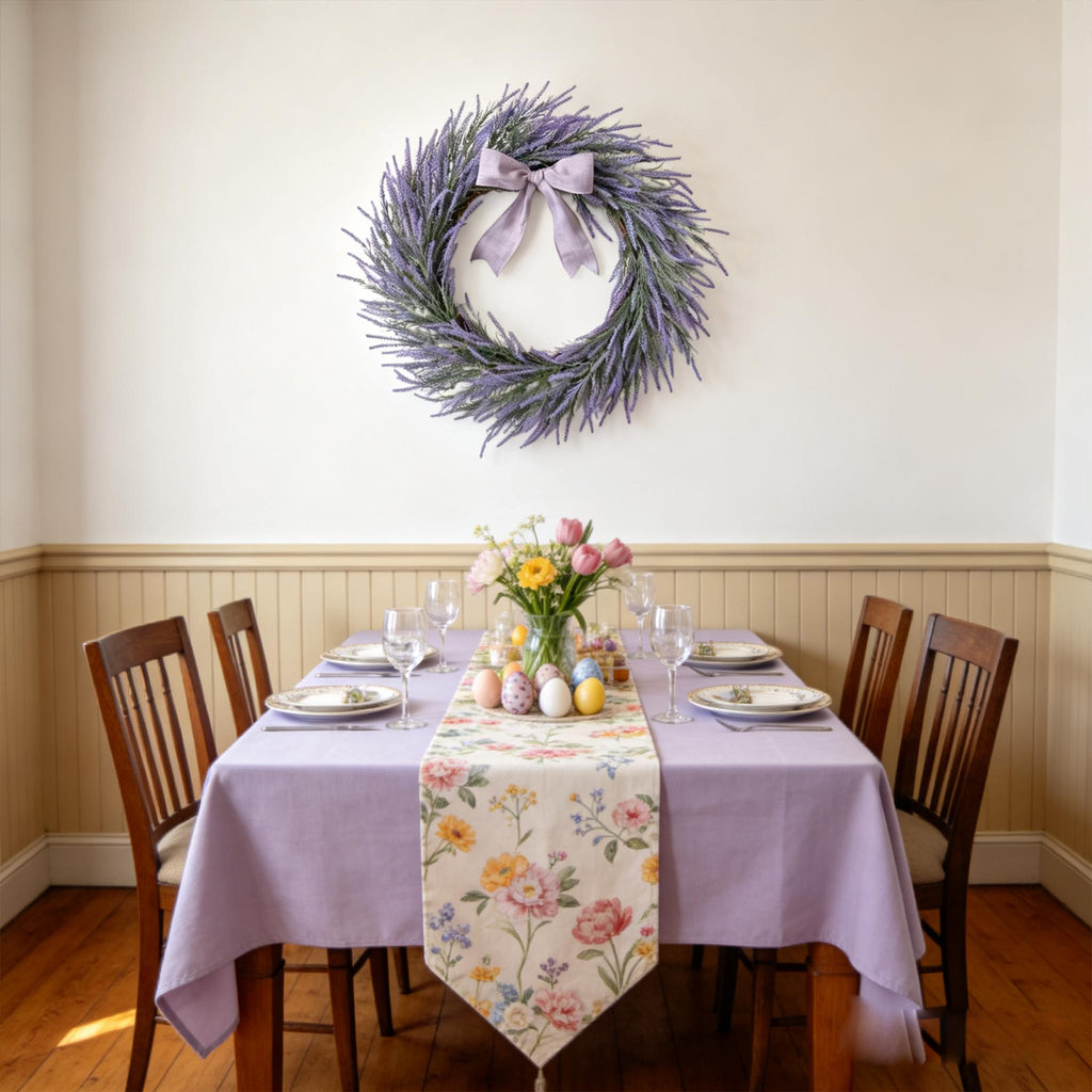 Egolot 24 Inch Spring Summer Large Wreaths for Front Door Elegant Purple Lavender Wreath Ultra-Full 3D Handcrafted Design Year-Round Home Decoration