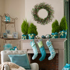 Egolot 24 Inch Winter and Christmas Green and Red Berry Wreath for Front Door and Home Decor