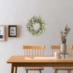 24 Inch Summer Spring Ivory Flowers Wreath for Front Door, Everyday Lamb Ears Leaves Wreath with White Artificial Flower for Indoor and Outdoor, Rustic and Farmhouse Greenery Flower Wreath