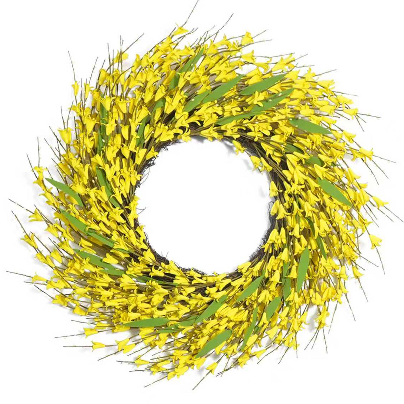 Spring Front Door Wreath Handmade Greenery Floral Wreath Multi Size All Season Wreath Indoor Outdoor Decor for Door Fireplace Wall Window Home Decoration