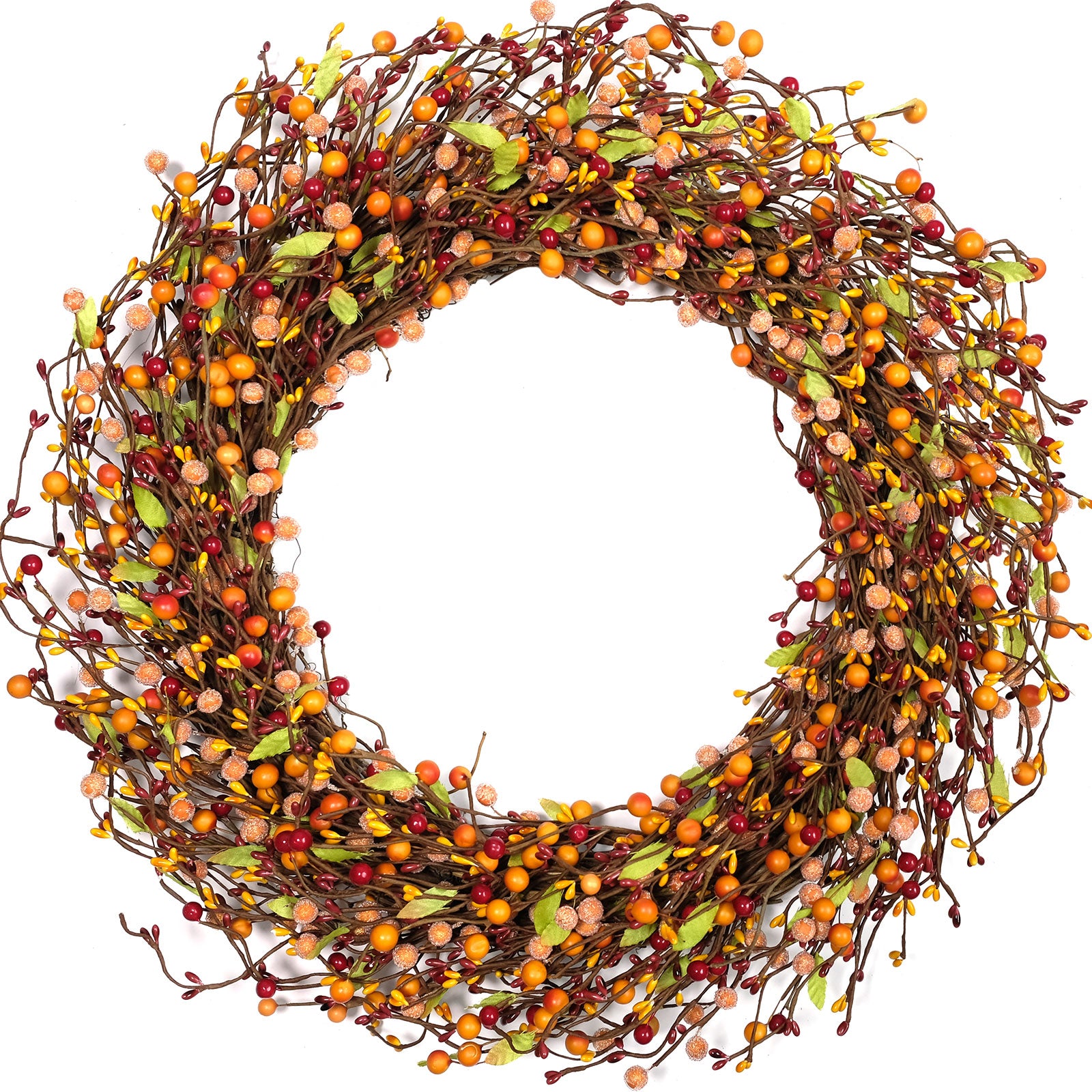 Harvest Rustic Autumn Orange Color Pip Berry Wreath 24 Eegolot harvest-rustic-autumn-orange-color-pip-berry-wreath-24-eegolot