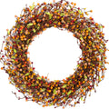 Harvest Rustic Autumn Orange Color Pip Berry Wreath 24"