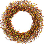Harvest Rustic Autumn Orange Color Pip Berry Wreath 24"